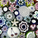 Magnum Damon MacNaught 2023 Glass Art Paperweight Closepack Complex Millefiori, Roses, Dogwood Blossoms, Hearts, Cherry Murrina, and More