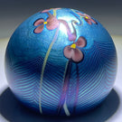Orient & Flume 1977 Surface Decorated Torchwork Flower Garland over Iridescent Blue Core
