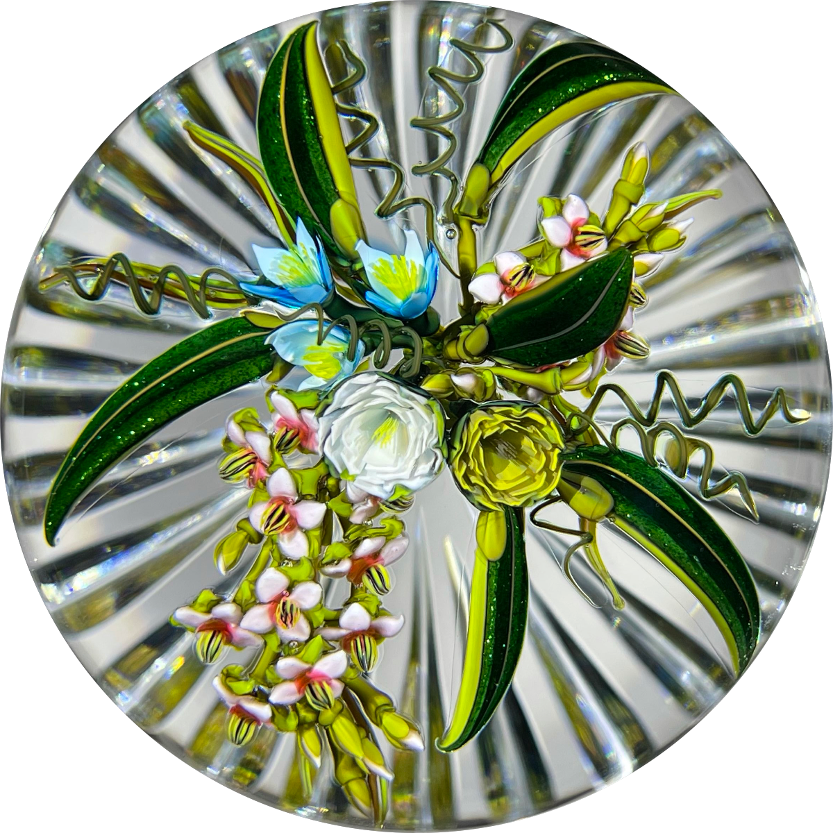 Ken Rosenfeld 2015 Tropical Flamework Flower Bouquet with Star-cut Base