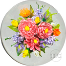 Melissa Ayotte 2010 Glass Art Paperweight Flamework Colorful Spring Flower Bouquet
