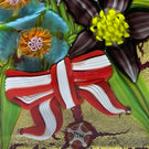Mickael Hingant 2020 Flamework Tropical Flower Bouquet On Gold Leaf Plaque Cold-Work by Jim Poore