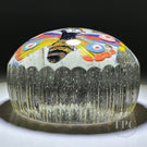 Antique Bohemia/Czechoslovakia Glass Art Paperweight Colorful Flamework Butterfly with Millefiori Spots & Finger faceted Sides