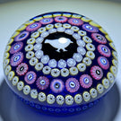 Baccarat Crystal 1979 LE Pigeon Blanc Gridel Murrine With Concentric Millefiori & 18 Silhouette Canes on Blue