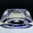 Vintage Faceted Baccarat Crystal Mother Marry Sulphide on Transparent Blue