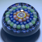 Vintage Perthshire Paperweights PP123 Miniature Concentric Millefiori on Opaque Black