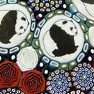 Michael Hunter 2021 Patterned Concentric Complex Millefiori with Panda Picture Murrine & Roses