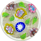 Vintage Murano Icepick Millefiori Flowers and Leaf Murrine on Sand Ground