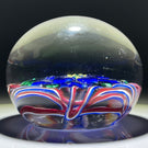 Antique Union Glass Co. Magnum Marbrie With Lampwork Blue Blossom