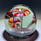 Bohemian Glass Art Paperweight Colorful Upright Icepick Flowers