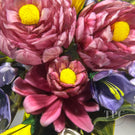 Melissa Ayotte 2010 Glass Art Paperweight Flamework Colorful Spring Flower Bouquet