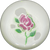 Antique American Colored Frit Rose on Opaque White Cushion