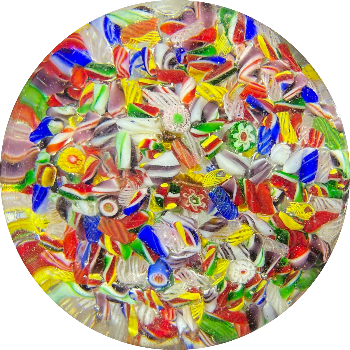 Magnum 1920s Chinese Colorful Complex Millefiori & Ribbon Twists End-of-Day Scramble