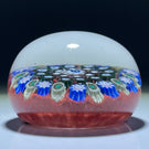 Vintage Strathearn Glass art Paperweight Concentric Millefiori on Red