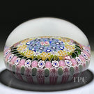 Damon MacNaught 2022 Glass Art Paperweight Complex Concentric Millefiori with Torsade and Staves