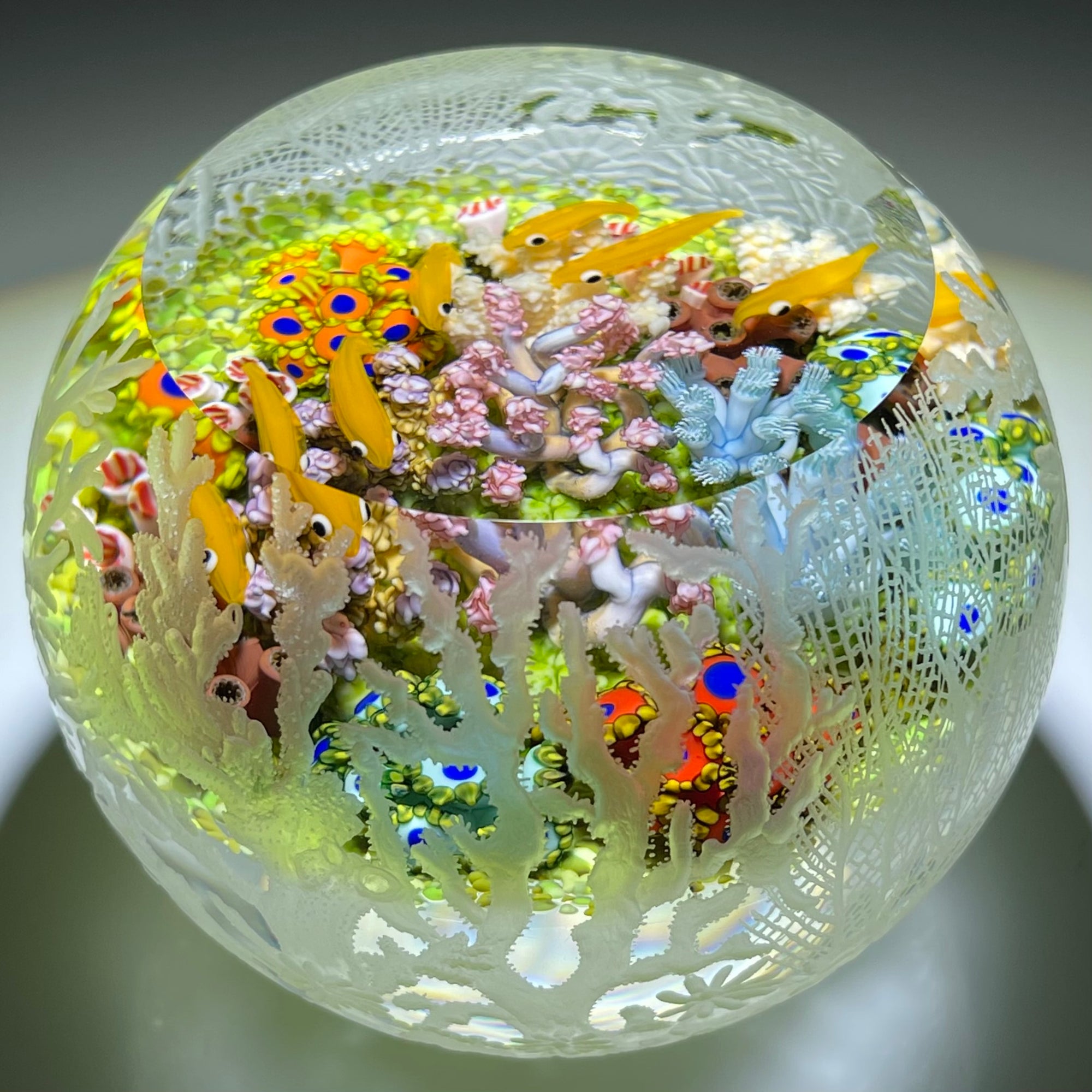 Cathy Richardson 2021 Flamework Coral Reef with All Over Surface Engraving 1 of 1