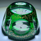 Cristal d’Albret 1967 Faceted John and Jackie Kennedy Faceted Green Overlay with Gold Gilt Decoration