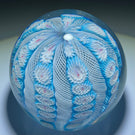 Vintage Murano Fratelli Toso Glass Art Paperweight Blue Millefiori Crown