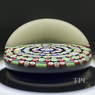 Rare Super Magnum Paul Ysart Glass Art Paperweight Concentric Complex Millefiori & Twists on Blue Ground