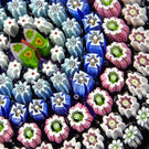 John Deacons Concentric Millefiori with Butterfly Center on Translucent Amethyst Ground