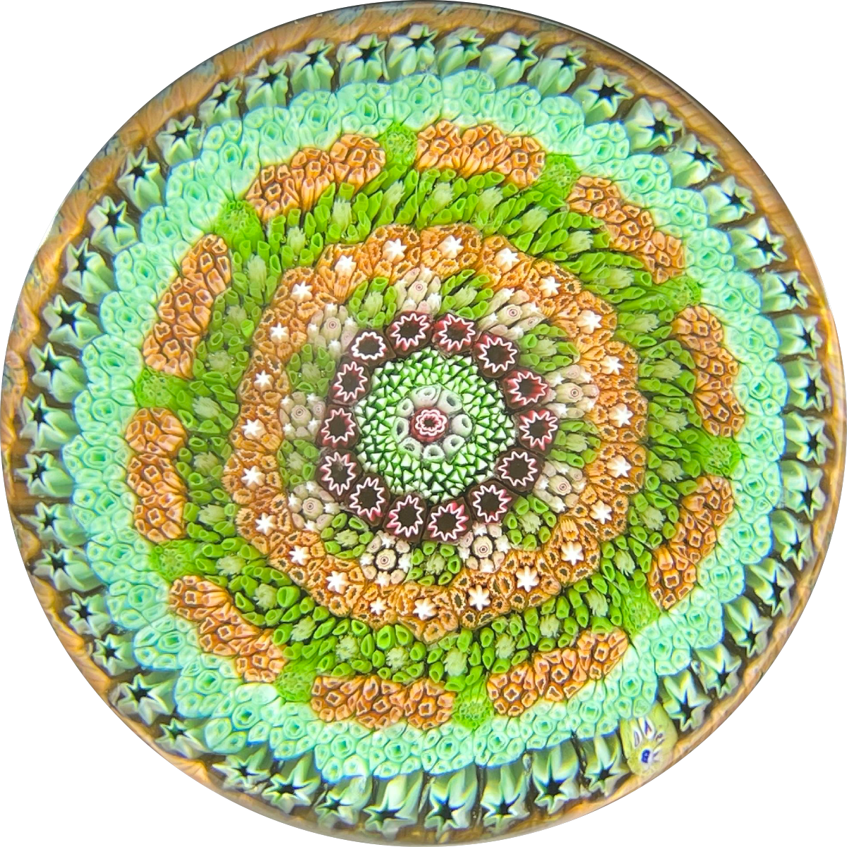 Baccarat 1970 Close Concentric Millefiori Glass Art Paperweight