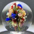 David Graeber 2016 Magnum Flamework Double Sided Flower Bouquet Glass Art Orb Sculpture