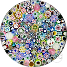 Magnum Damon MacNaught 2023 Glass Art Paperweight Closepack Complex Millefiori with Cherry Silhouette, Roses & End-of-Day Canes