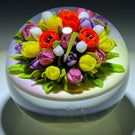 Cathy Richardson 2021 Flamework "Joy of Spring: Tulip Bouquet" on Opaque Ground 1 of 1