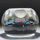 Antique Clichy Faceted Glass Art Paperweight with Open Concentric Millefiori