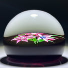 John Deacons J Glass 1979 Flamework Flower Bouquet with Transparent Ruby Res Ground