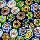 Magnum Vintage Murano Concentric Complex Millefiori on Colorful Filigree & Ribbon Scramble