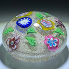 Vintage Murano Icepick Millefiori Flowers and Leaf Murrine on Sand Ground