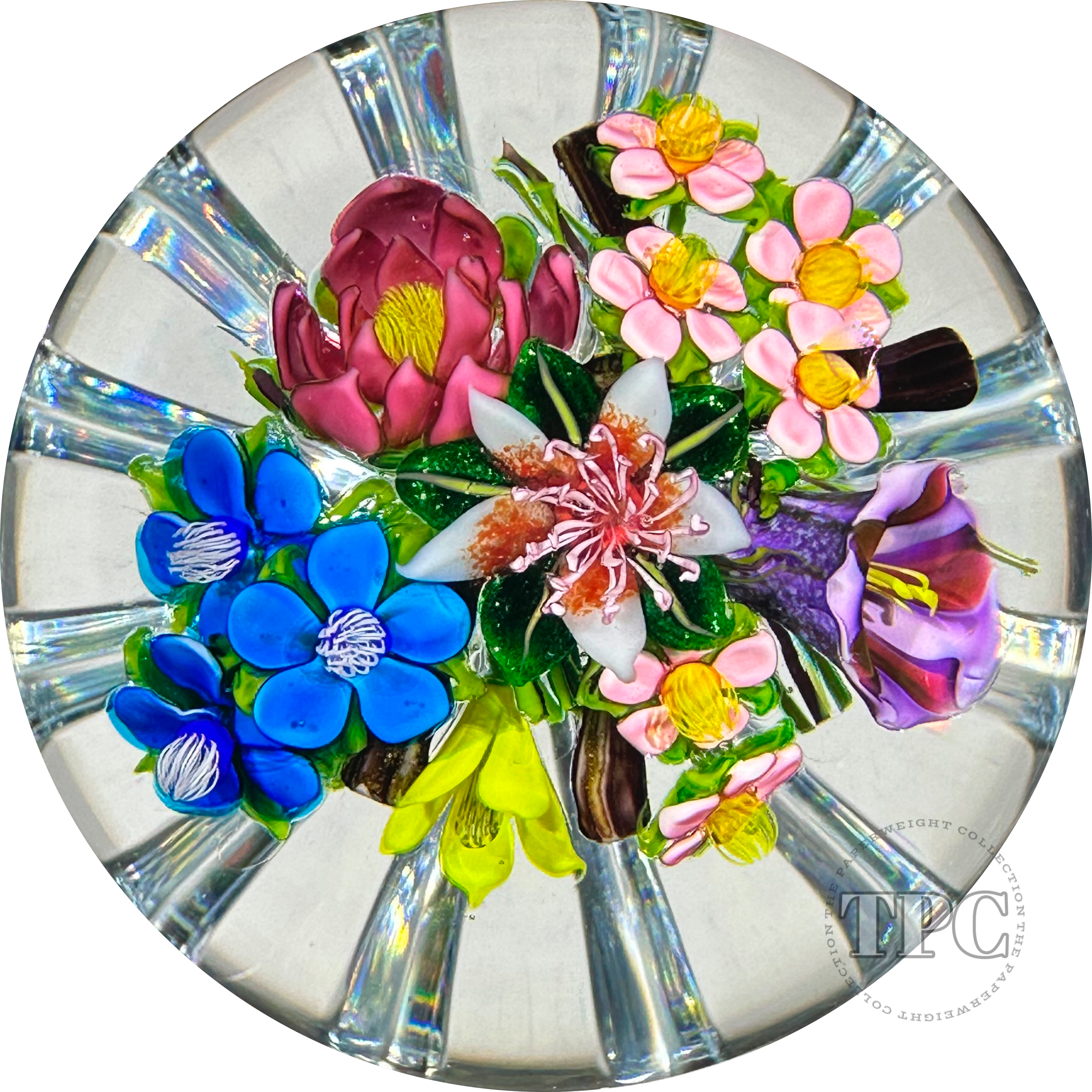 Ken Rosenfeld 2022 Glass Art Paperweight Flamework Flower Bouquet with
