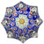 Vintage Strathearn Pressed Star Glass Art Paperweight with Colorful Concentric Millefiori