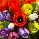Cathy Richardson 2021 Flamework "Joy of Spring: Tulip Bouquet" on Opaque Ground 1 of 1
