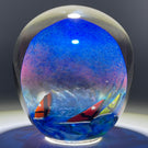 Signed Karg 1997 Torchwork Sail Boat Race Partially Hollow Blown Glass Art Paperweight