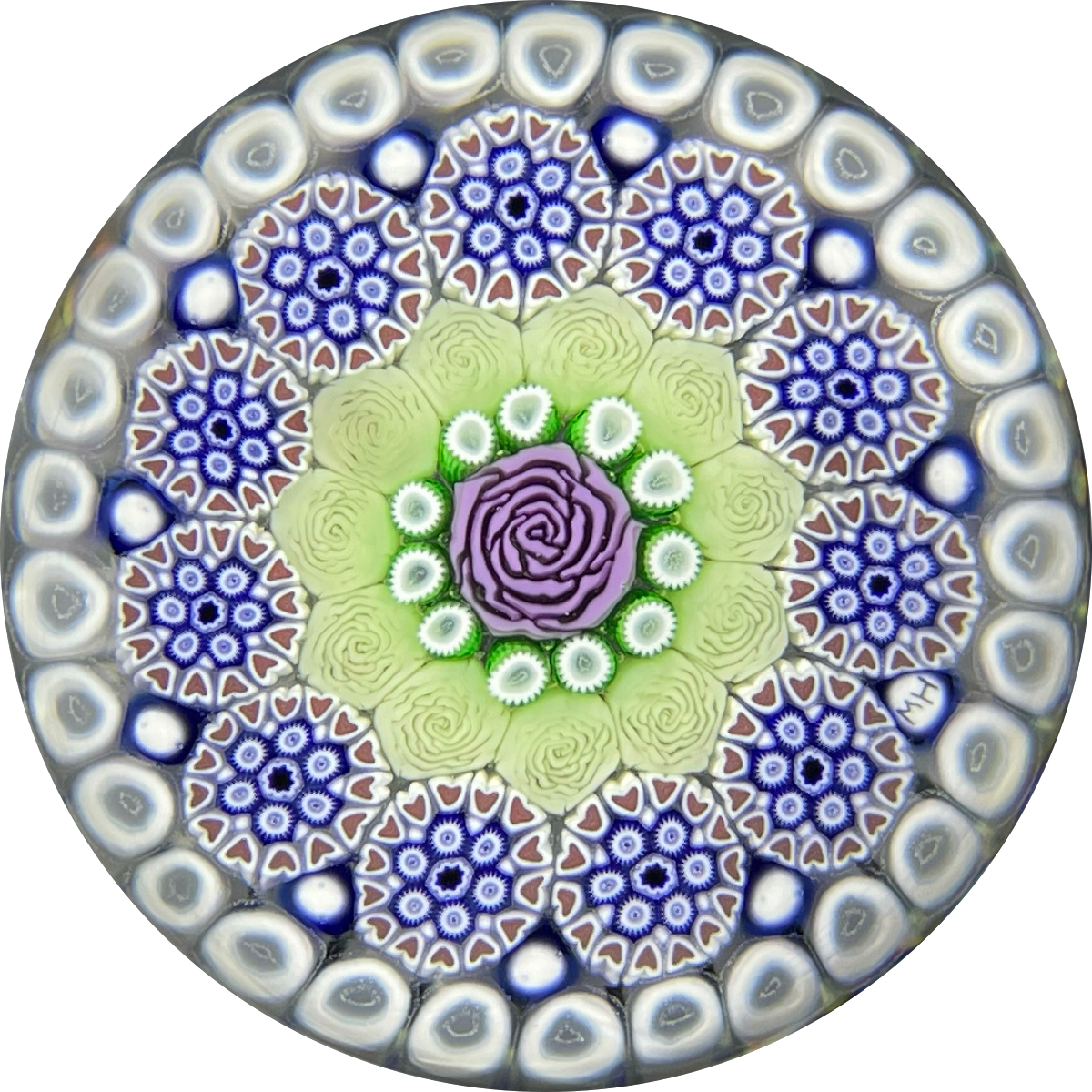 Michael Hunter 2021 Miniature Complex Concentric Millefiori with Rose Canes