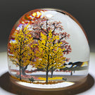 Alison Ruzsa 2021 Autumn Bears Encapsulated Hand-painted Enamels Glass Art Sculpture