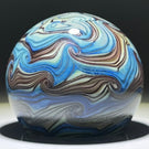 Orient & Flume 1977 Abstract Iridescent Torchwork Decorated Tumultuous Blue Waves Pinched and Pulled Feather Techniques