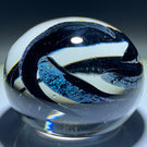 Unidentified Abstract Signed American Studio Art Glass Paperweight with Dichroic Swirl