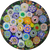 James Hart Complex Closepack Millefiori witch Silhouettes and Roses on Aventurine Ground
