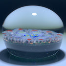 James Hart Complex Concentric Millefiori w/ Roses on Aventurine Ground Glass Art Paperweight