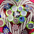 William Bill Burchfield Cape Cod Glassworks Millefiori & Filigree Heart on Opaque Red Ground