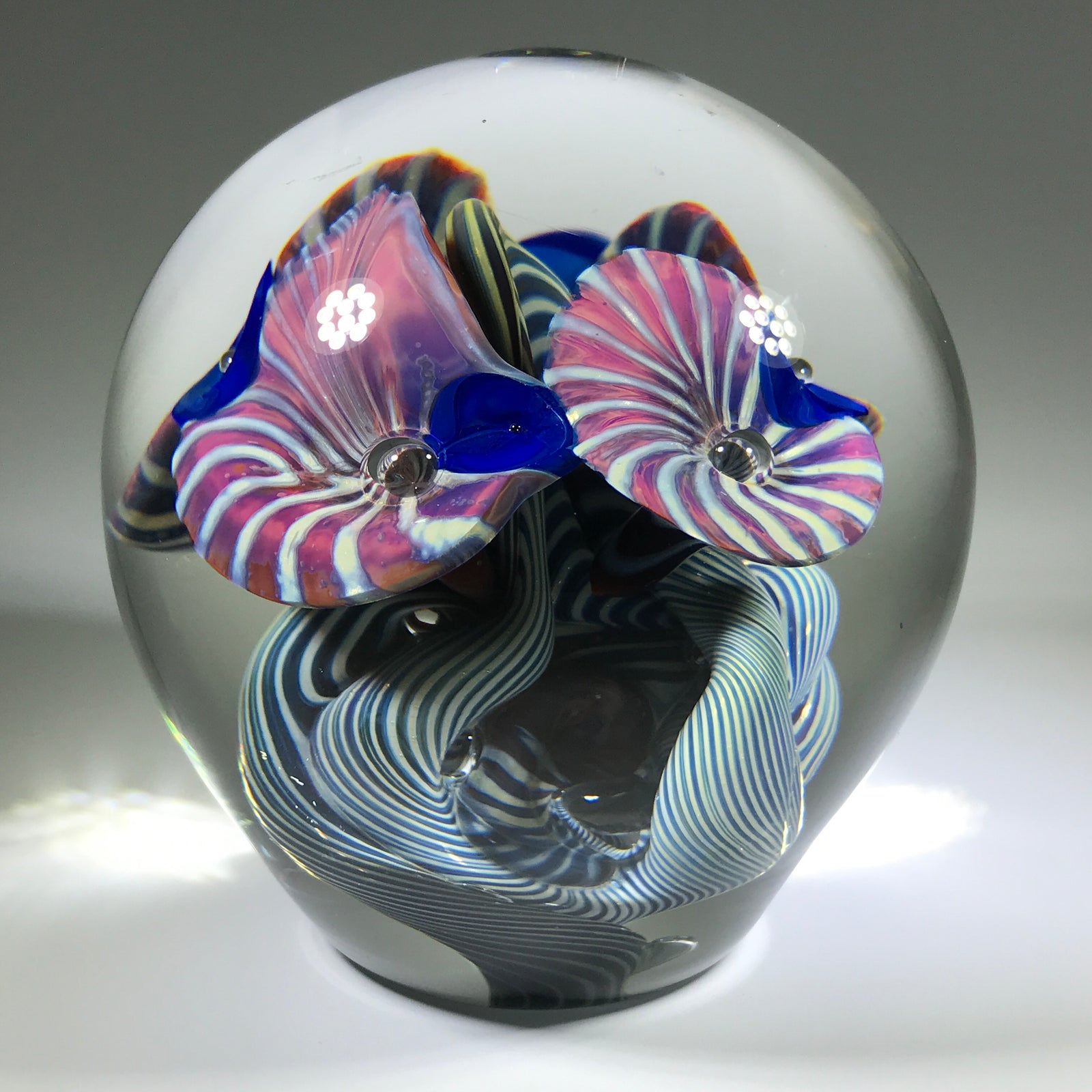 Signed Henry Summa Art Glass Paperweight Complex Modern Design