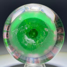 Vintage Strathearn Glass Art Paperweight Colorful Paneled Millefiori with  Filligree on Green Ground