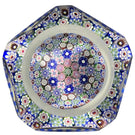 Damon MacNaught 2021 Faceted Close Concentric Complex Millefiori with Blue & White Staves