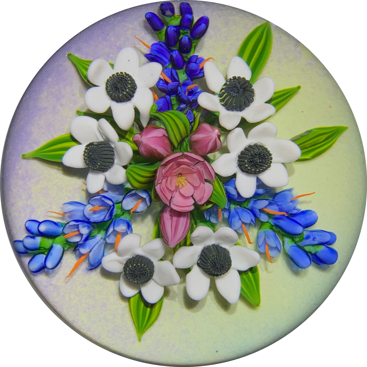 Cathy Richardson 2020 One-Of-A-Kind Flamework Trifold Flower Bouquet with Anemone