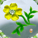 Vintage J Glass John Deacons Flamework Yellow Buttercup Flower with Millefiori Garland