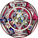 William Bill Burchfield Cape Cod Glassworks Millefiori & Filigree Heart on Opaque Red Ground