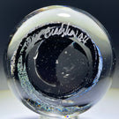 Unidentified Abstract Signed American Studio Art Glass Paperweight with Dichroic Swirl