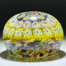 Vintage Murano Concentric Complex Millefiori on Colorful Spatter Ground